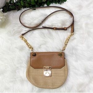 Michael Kors Tan Brown Cecelia Small Leather Crossbody